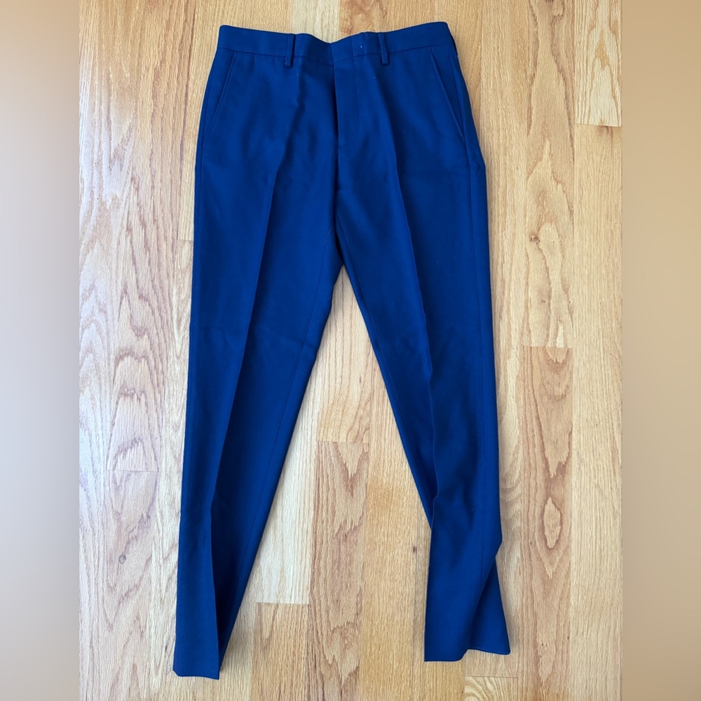 J. Crew Flannel Wool Navy Bowery Pants 30 x 32